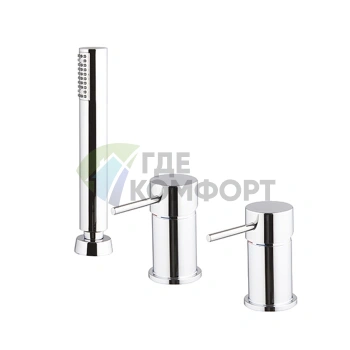 Смеситель для ванны Carlo Frattini Spillo Up двойной с ручным душем (F3044/1CR) - фото 1