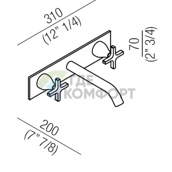 Настенный смеситель Agape Memory для раковины, излив 150 мм, нержавеющая сталь (AMEM322BR) - фото 2