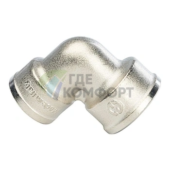 Угольник Stout внутренняя/внутренняя резьба латунный ВВ 1 x 3/4 никелированный - фото 4