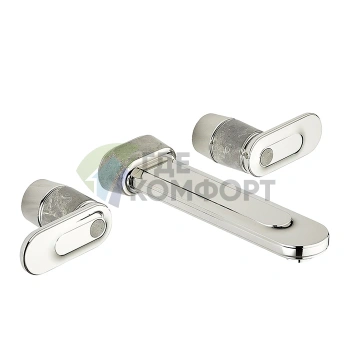 Настенный смеситель для раковины THG Corvair A Manettes Fior di Bosco с двумя вентилями, хром (U8L-A02-40SGB) - фото 1