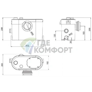 Напорная установка отвода сточной воды Wilo Native RLS 3 FWC (с измельчителем) - фото 3