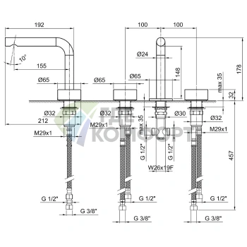 Смеситель для раковины Fantini AF/21 с изливом 155 мм в цвете Matt Copper PVD (27 P9 A204WF) - фото 2
