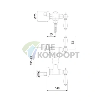 Смеситель для душа FIMA Carlo Frattini Herend внешнего монтажа в хроме (F5405/1CR) - фото 2
