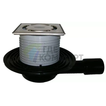 Трап HL90-3000 с решеткой 115x115 мм-c горизонтальным выпуском - фото 1