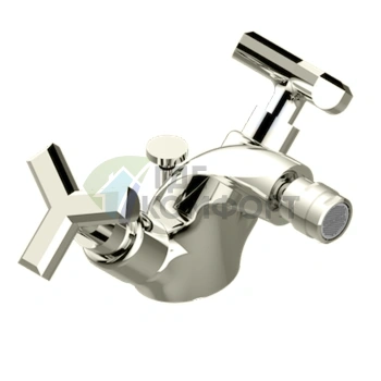 Смеситель для биде THG LES ONDES двухвентильный с донным клапаном, матовый никель (G8A-C01-3202) - фото 1