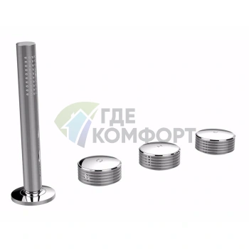 Смеситель для ванны наборный FIMA Carlo Frattini Texture без излива, цвет хром (F5614/1HCR) - фото 1