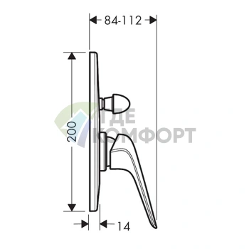 Встраиваемый смеситель для ванны Hansgrohe Novus хром (71047000) - фото 2