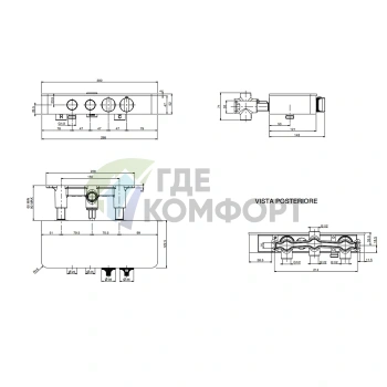 Термостатический смеситель для душа FIMA|Carlo Frattini SWITCH с душем-комплектом (F5940/1CR) - фото 2