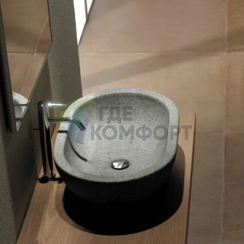 Раковина Globo Le Pietre накладная 60х40х18см цвет серый туф - фото 1