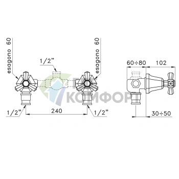 Встраиваемый смеситель для душа Stella Eccelsa 3292TR в золоте 24К (EC 01300 AU00) - фото 2