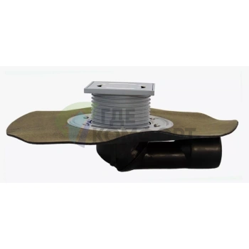 Трап HL80.1H с решеткой 115x115 мм-с гидроизоляционным полотном и выпуском в виде поворотного шарнира от 0° до 90° - фото 1