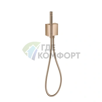 Ручной душ AX Edge с держателем, 2 режимами струи и шлангом 1,25 м в цвете полированное красное золото (46520300) - фото 1