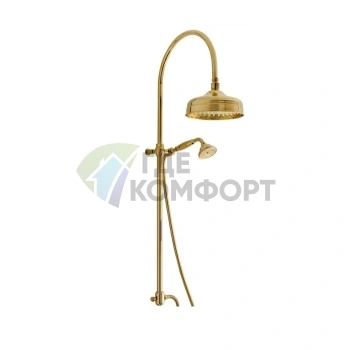 Элегантная душевая стойка Nicolazzi с тропическим и ручным душем в роскошном золотом исполнении (5712WSGO20) - фото 1