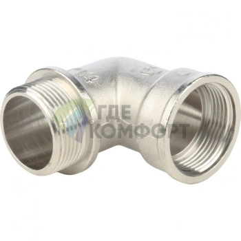 Угольник STOUT с упором внутренняя/наружная резьба 1 1/4 никелированный - фото 4