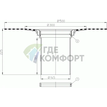 Надставной элемент HL350.1H с гидроизоляционным полимербитумным полотном - фото 2