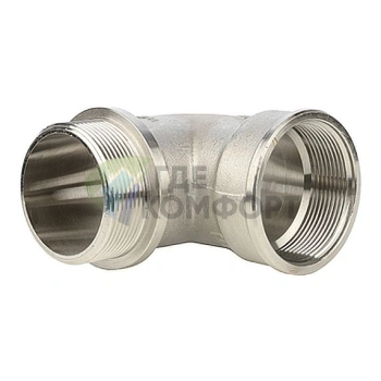 Угольник STOUT с упором внутренняя/наружная резьба 2 никелированный - фото 1