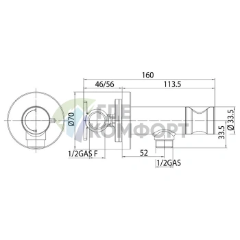 Гигиенический душ BOSSINI PALOMA FLAT с прогрессивным смесителем в сатинированном золоте (E37011B.043) - фото 2