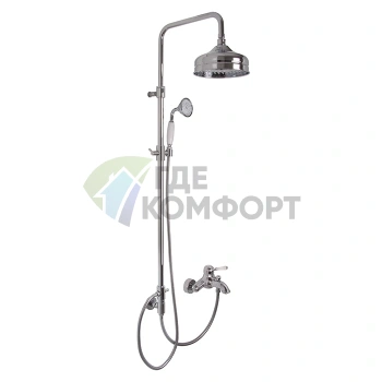 Смеситель для ванны FIMA|Carlo Frattini с душевой стойкой, верхним душем и комплектом аксессуаров, хром (F3364/2CR) - фото 1