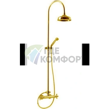 Термостатический душевой комплект Arcana с верхним душем и золотым покрытием (AC00408024) - фото 1
