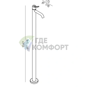 Agape Fez 2: Напольный смеситель для раковины, белый (AFEZ004Z) - фото 2