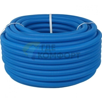 Труба гофрированная из полиэтилена 20 для труб диаметром 18, синяя бухта 50 м Stout - фото 1
