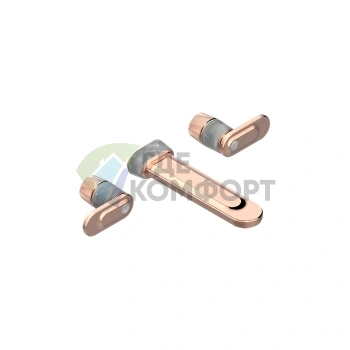 Настенный смеситель для раковины THG CORVAIR A MANETTES FIOR DI BOSCO с двумя вентилями, цвет Blush PVD (U8L-H62-40SGB) - фото 1