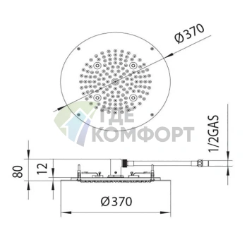 Верхний душ BOSSINI DREAM-OKI 370 мм с LED-подсветкой, хром (H37398.030) - фото 2