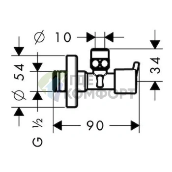 Вентиль Hansgrohe S 13901000 с удобной рукояткой - фото 2