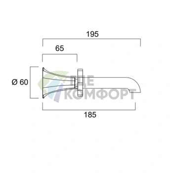 Смеситель настенный для раковины SIMAS EIFFEL на 3 отверстия, хром (EIBLI cr) - фото 2