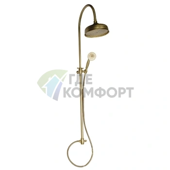 Душевая стойка Nicolazzi с верхним душем 30 см, переключателем и ручным душем в бронзовом цвете (5712WSBZ30) - фото 1