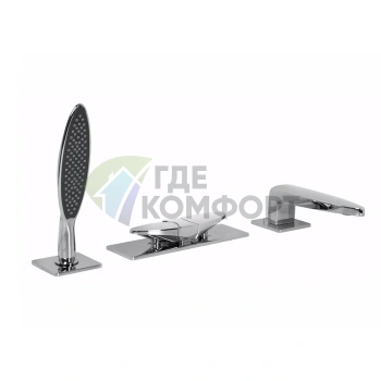 Смеситель для ванны FIMA Carlo Frattini Eclipse двойной с душевым комплектом, хром (F3914CR) - фото 1