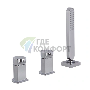 Смеситель двойной для ванны FIMA Carlo Frattini Next без излива с душевым комплектом в цвете хром (F3944/1CR) - фото 1