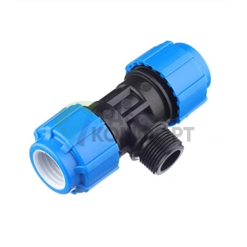 Тройник с наружной резьбой 32x1x32 ПНД Политэк - фото 2