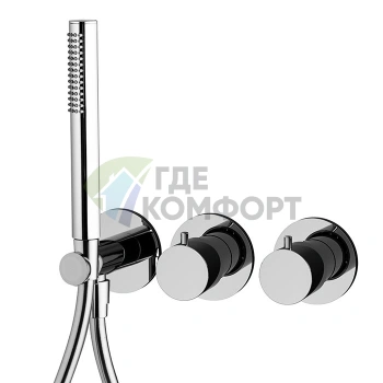 Смеситель для душа термостатический встраиваемый FIMA Carlo Frattini MAST с душ-комплектом, хром (F3149X9CR) - фото 1