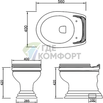 Приставной унитаз Migliore Milady PL в пол - фото 3