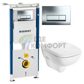 Комплект подвесного унитаза IFO Sjoss Rimfree без ободка с инсталляцией Geberit и шумоизоляцией - фото 1