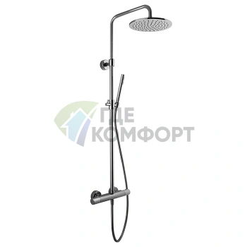 Смеситель для душа FIMA Carlo Frattini Wellness с душевой стойкой и верхним душем, хром (F3255/R256CR) - фото 1