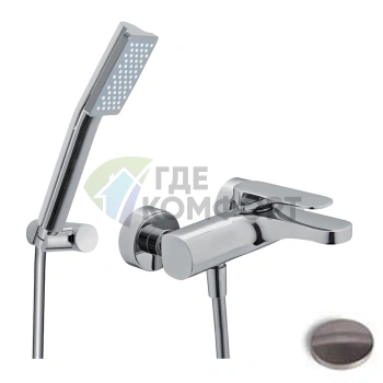 Смеситель для ванны FIMA|Carlo Frattini Quad настенный с душевым комплектом, матовый черный (F3724NS) - фото 1