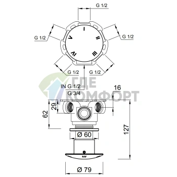 Переключатель ANTONIO LUPI MINIMAYDAY на 2-5 положений в комплекте, матовая нержавеющая сталь (MINIMAYDAYD) - фото 2