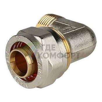 Stout Угольник-переходник с наружной резьбой 3/4x26 для металлопластиковых труб винтовой - фото 3