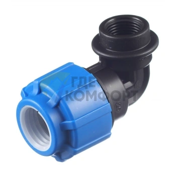 Уголок с внутренней резьбой 25x3/4 ПНД Политэк - фото 1