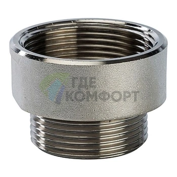 Переходник STOUT ВН 1 1/2 x 1 1/4 внутренняя/наружная резьба никелированный - фото 1