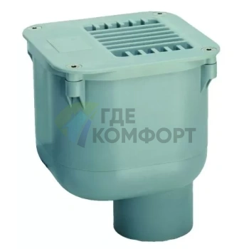 Трап HL680 с решёткой 230x230 мм-с обратным клапаном-незамерзающим запахозапирающим устройством и вертикальным выпуском - фото 1