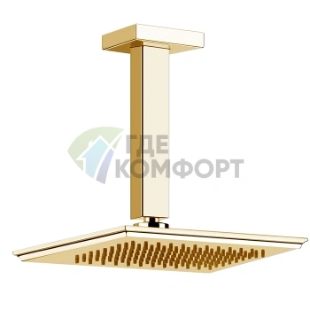 Gessi Eleganza Потолочный Верхний Душ, 243 мм, Шлифованное Золото (46152#087) - фото 1