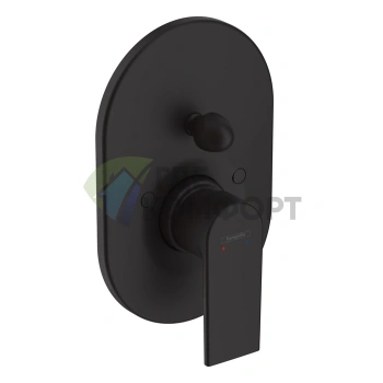 Встраиваемый смеситель для ванны Hansgrohe Vernis Shape в матовом черном цвете (71458670) - фото 1