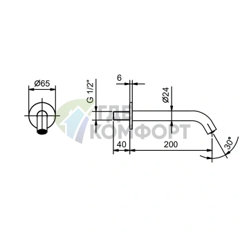 Излив для раковины Fantini Nostromo, настенный, 20 см, хром (50 02 8430) - фото 2
