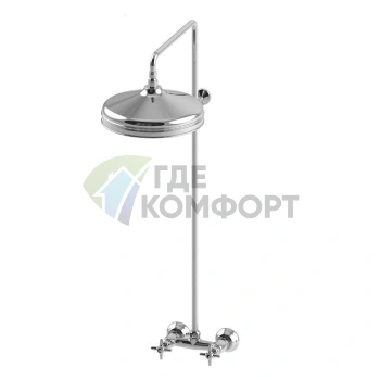 Душевой комплект Stella Italica: смеситель, штанга и верхний душ 300 мм в хроме (IT 02413 CR00) - фото 1