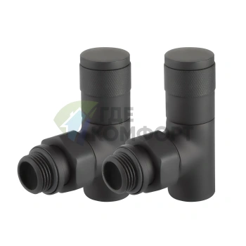 Набор дизайн-вентилей Royal Thermo PIANO 1/2 черный, RTE 56.0013, НС-1422585 - фото 3