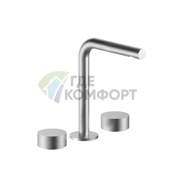 Смеситель для раковины Fantini AF/21 с тремя отверстиями, матовой сталью и высоким изливом (27 93 A206WF) - фото 1