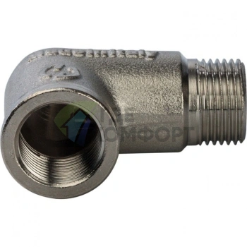 Угольник STOUT наружная/внутренняя резьба латунный НВ 3/8 никелированный - фото 2